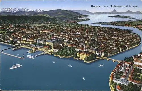 Konstanz Bodensee Rhein Schiffe Kat. Konstanz