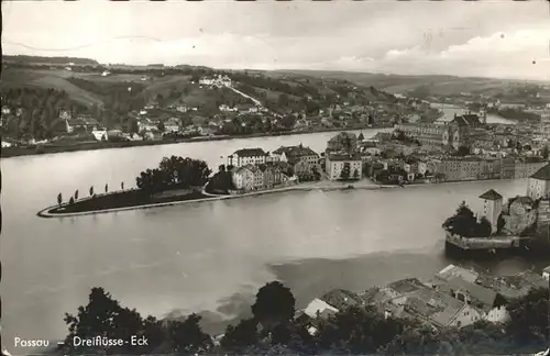 Passau Dreifluesse Eck Kat. Passau