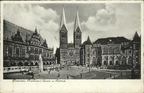 Bremen Dom Rathaus Boerse Kat. Bremen