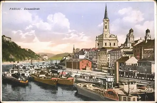 Passau Donaulaende Hafen Dampfschiff Kat. Passau