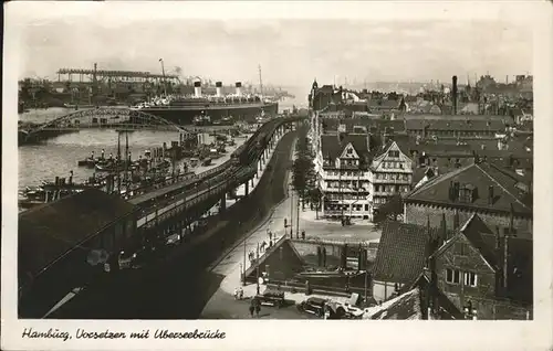 Hamburg ueberseebruecke Dampfschiff Kat. Hamburg
