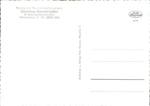 Garmisch-Partenkirchen Gaestehaus Kemnitz Junker Kat. Garmisch-Partenkirchen