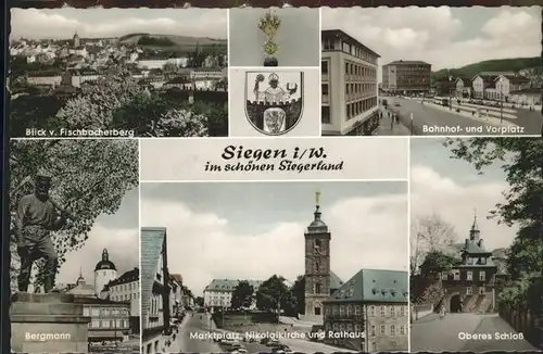 Siegen Westfalen Schloss Marktplatz Nikolaikirche Rathaus Bergman Bahnhof  / Siegen /Siegen-Wittgenstein LKR