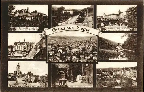 Siegen Westfalen Siegbruecke Bahnhofstrasse Koelner Tor Nicolaikirche  / Siegen /Siegen-Wittgenstein LKR