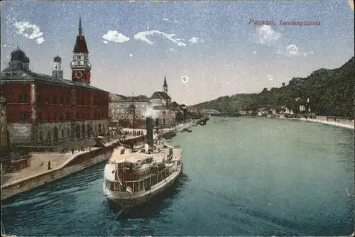 Passau Landungsplatz Schiff Kat. Passau