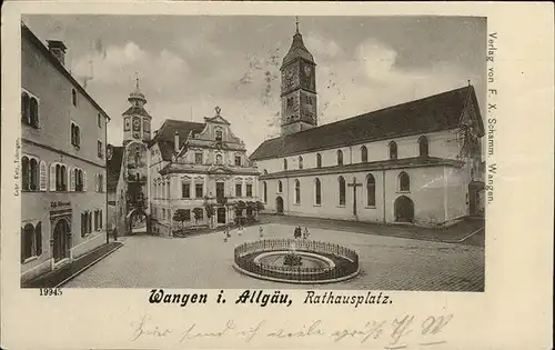 Wangen Allgaeu Rathausplatz  Kat. Wangen im Allgaeu