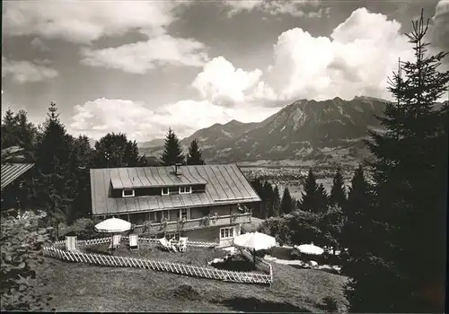 Oberstdorf Cafe Restaurant Pension Bergkristall Kat. Oberstdorf