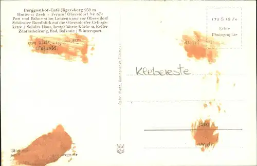 Oberstdorf Berggasthof Cafe Jaegersberg Kat. Oberstdorf