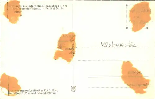 Oberstdorf Kinderheim Dienersberg Kat. Oberstdorf