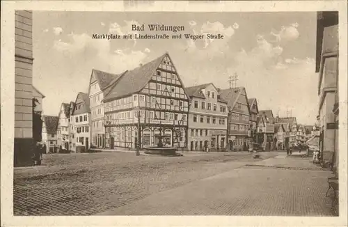 Bad Wildungen Marktplatz Lindenstrasse Wegaer Str.  Kat. Bad Wildungen