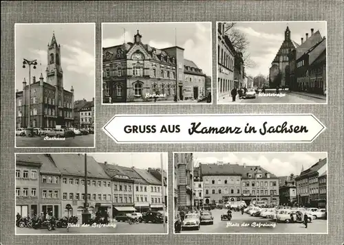 Kamenz Rathaus Platz der Befreiung Postamt Kat. Kamenz