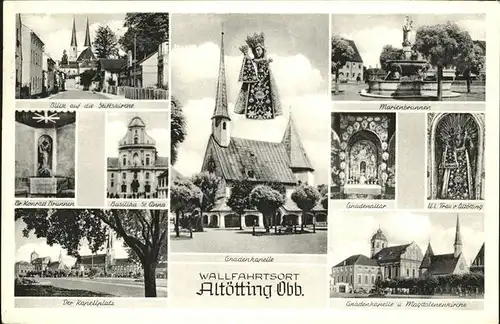Altoetting Wallfahrtsort Marienbrunnen Basilika St. Anna Kat. Altoetting