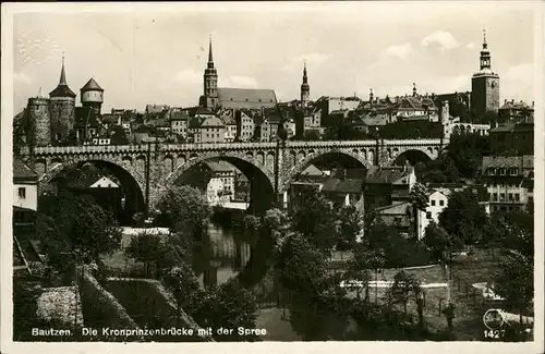 Bautzen Kronprinzenbruecke Spree Kat. Bautzen