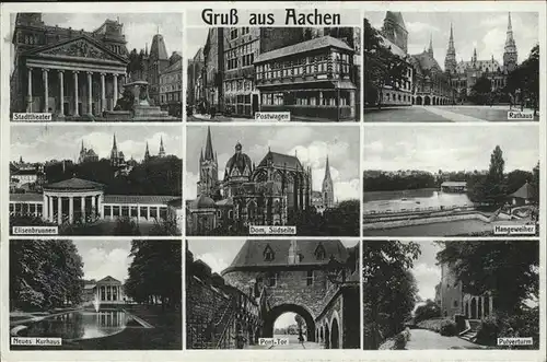 Aachen Dom Rathaus Elisenbrunnen Kat. Aachen