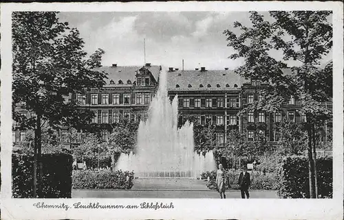 Chemnitz Leuchtbrunnen Schlossteich Kat. Chemnitz
