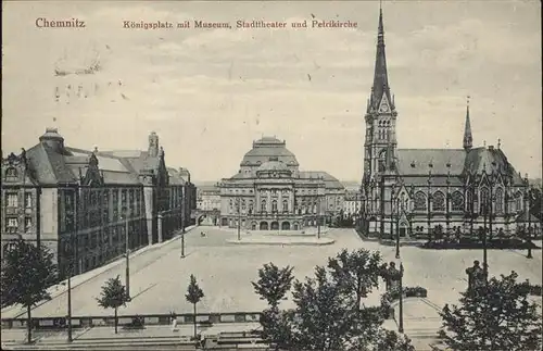 Chemnitz Koenigsplatz Museum Petrikirche Kat. Chemnitz