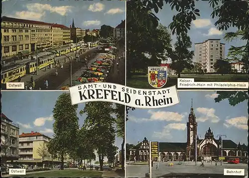 Krefeld Ostwall Strassenbahn Bahnhof Philadelphia-Haus Kat. Krefeld
