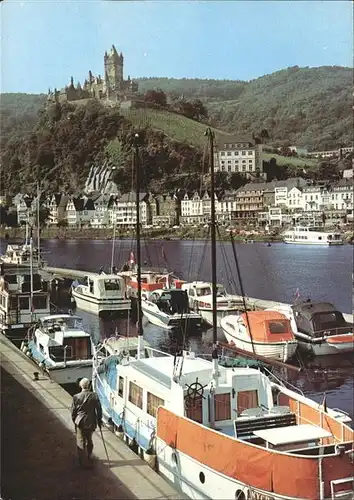 Cochem Bootshafen mit Burg Boote  Kat. Cochem