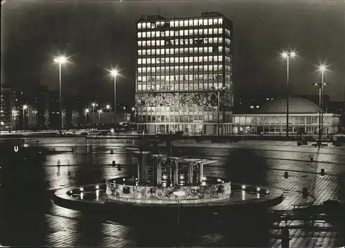 Berlin Alexanderplatz Brunnen Nacht Kat. Berlin