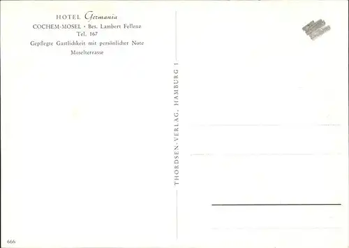 Cochem Hotel Germania Lambert Fellenz Kat. Cochem