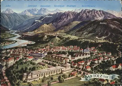 Bad Toelz Panoramakarte Luftbild Kat. Bad Toelz