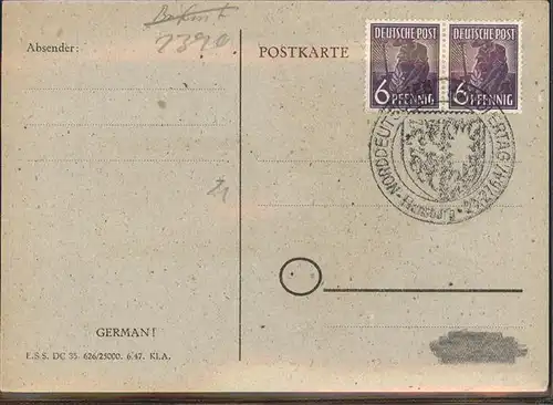 Flensburg Briefmarkenausstellung  Kat. Flensburg