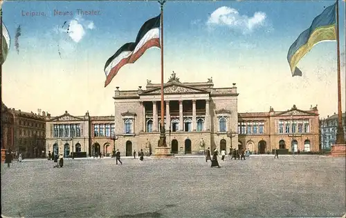 Leipzig Feldpost Neues Theater Fahnen Kat. Leipzig