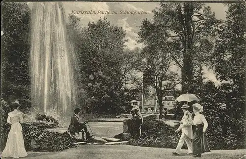 Karlsruhe Schlossgarten Springbrunnen Kat. Karlsruhe