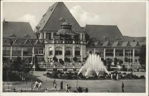 Zoppot Westpreussen Kurhaus Springbrunnen Kat. Sopot