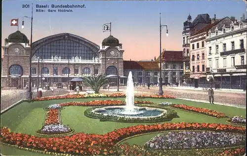 Basel BS Bundesbahnhof Springbrunnen Kat. Basel