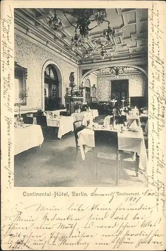 Berlin Hotel Continental Restaurant Kat. Berlin