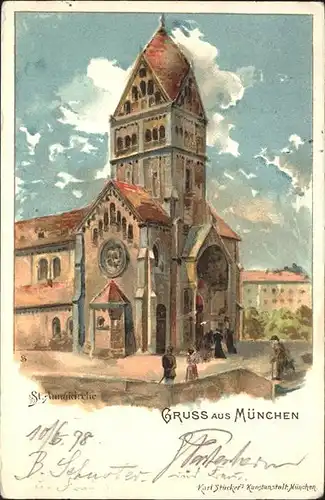 Muenchen Kuenstlerkarte St.Annakirche Kat. Muenchen