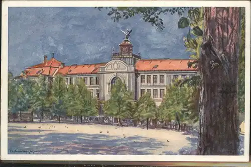Muenchen Theresiengymnasium Aquarell Ludwig Kemmer Kat. Muenchen