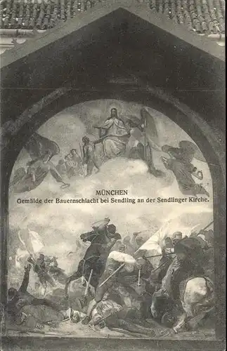 Muenchen Gemaelde Bauernschlacht bei Sendling Sendlinger Kirche Kat. Muenchen