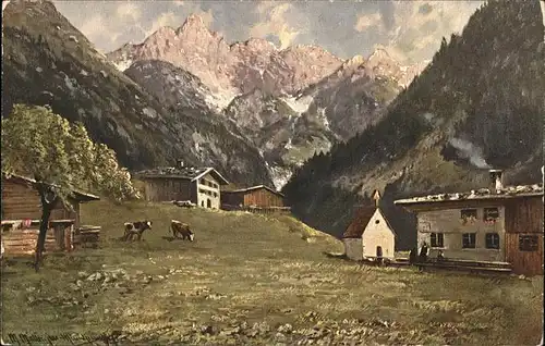 Oberstdorf Einoedsbach Kuehe Kat. Oberstdorf