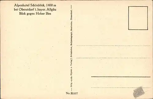 Oberstdorf Alpenhaus Schoenblick Kat. Oberstdorf
