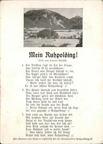 Ruhpolding Mein Ruhpolding! Lied Kat. Ruhpolding