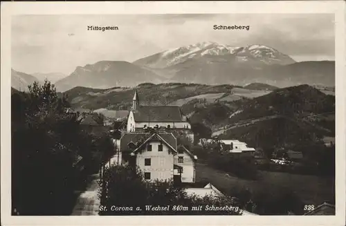 St Corona Wechsel Schneeberg Mittagstein Kat. St. Corona am Wechsel