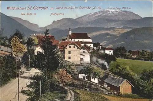 St Corona Wechsel Seehoehe Rax Mittagstein Schneeberg Kat. St. Corona am Wechsel