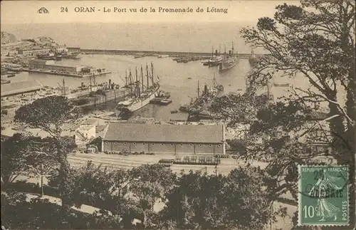 Oran Algerie Le Port vu de la Promenade de Letang Schiffe Kat. Oran
