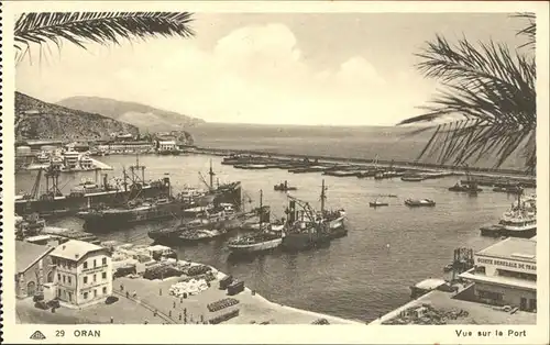 Oran Algerie Vue sur le Port Hafen Schiffe Kat. Oran