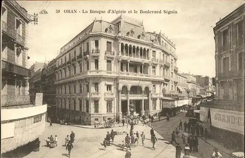 Oran Algerie La Banque d Algerie et le Boulevard Seguin Kat. Oran