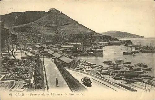 Oran Algerie Promenade de Letang et le Port Schiffe Kat. Oran