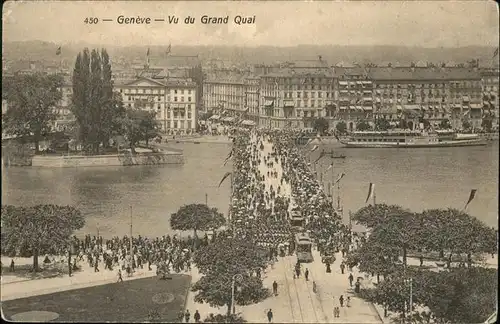 Geneve GE Vu du Grand Quai Bateau Lac Leman Kat. Geneve