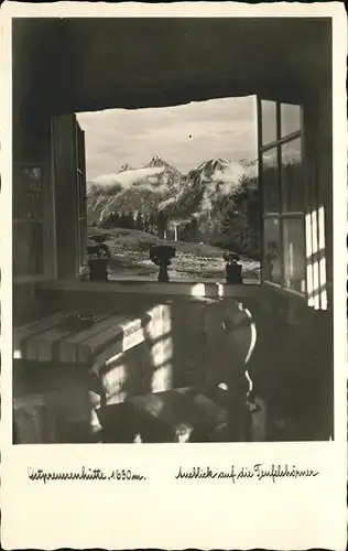 Werfen Salzburg Ostpreussenhuette Ausblick auf die Teufelshoerner Berchtesgadener Alpen Kat. Werfen