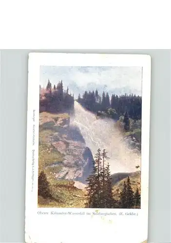 Krimml Oberer Krimmler Wasserfall im Salzburgischen Kuenstlerkarte Kat. Krimml