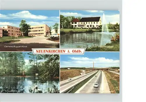 Neuenkirchen-Voerden Clemens August Klinik Haus Bergquell Autobahn Brueckenrestaurant Schwanenteich / Neuenkirchen-Voerden /Vechta LKR