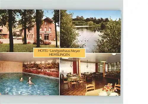 Hemslingen Hotel Landgasthaus Meyer Teich Schwimmbad Kat. Hemslingen