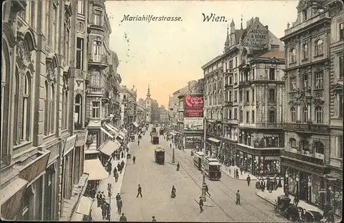 Wien Mariahilferstrasse Kirche Eischenbahn Pferdekutsche Kat. Wien