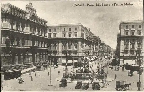 Napoli Piazza della Borsa con Fontana Medina Kat. Napoli